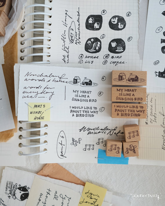 Kurukynki Nonchalant Rubber Stamp // House and Words