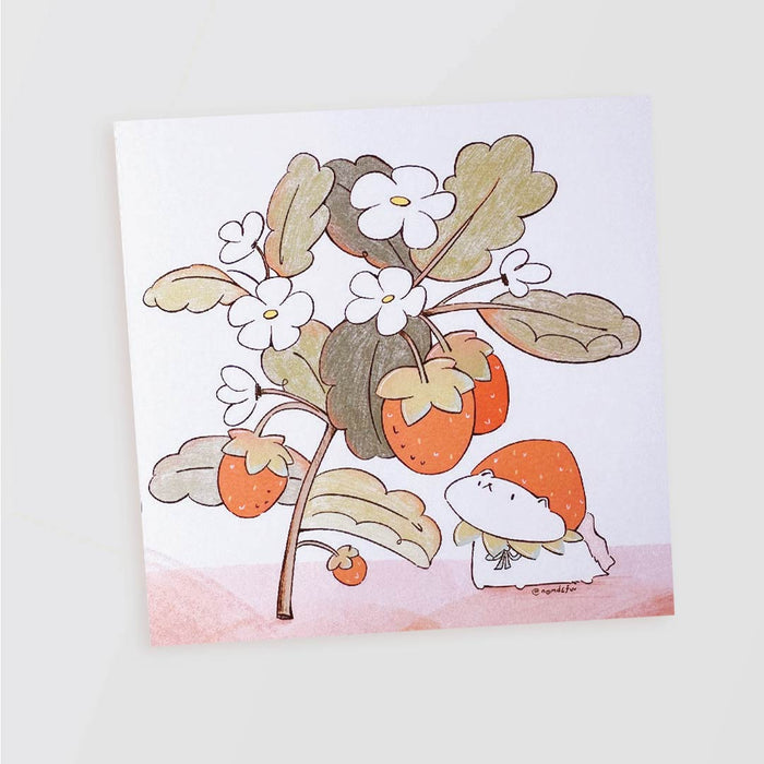 Nomdefur Art Print // Giant Strawberry (Square)