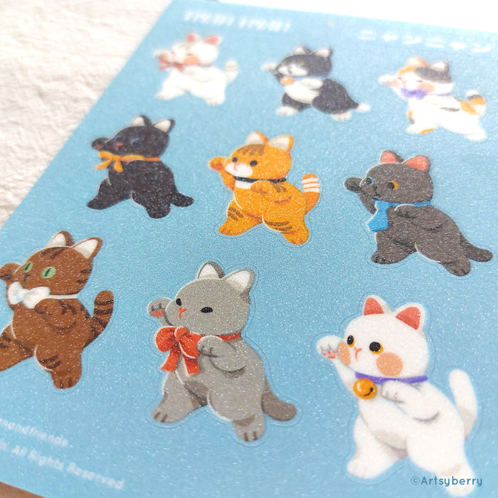 Artsyberry Sticker Sheet // Nyan Nyan (Sparkly)