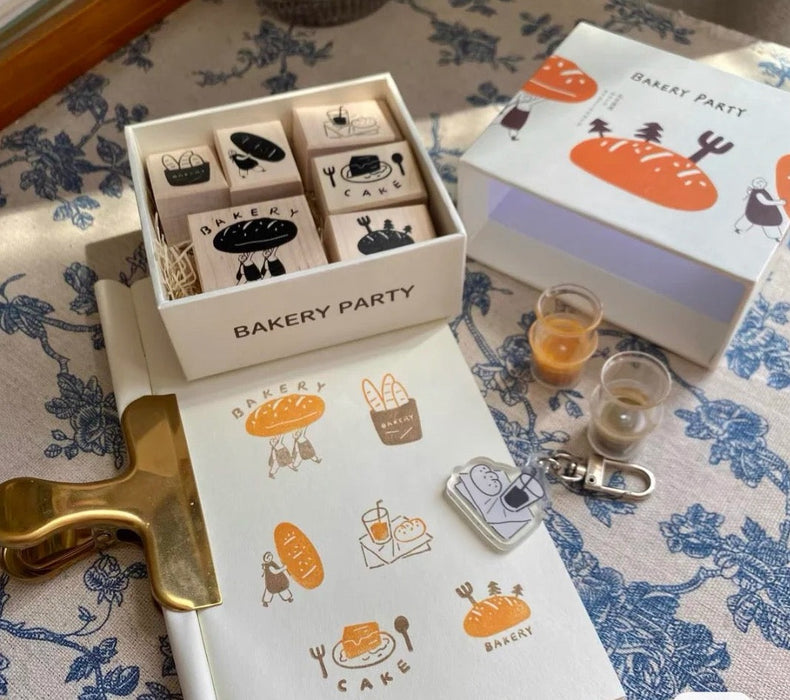 Maru Stationery Rubber Stamp Set // Bakery Party