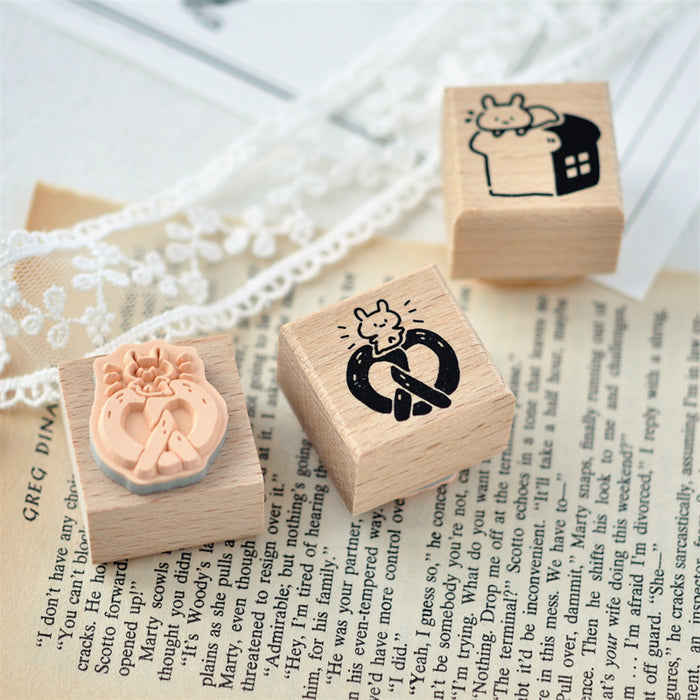 Maru Stationery Rubber Stamp // Café Bunny