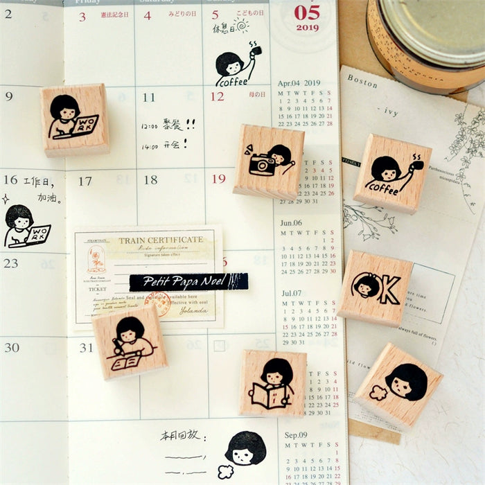 Maru Stationery Rubber Stamp // Girl