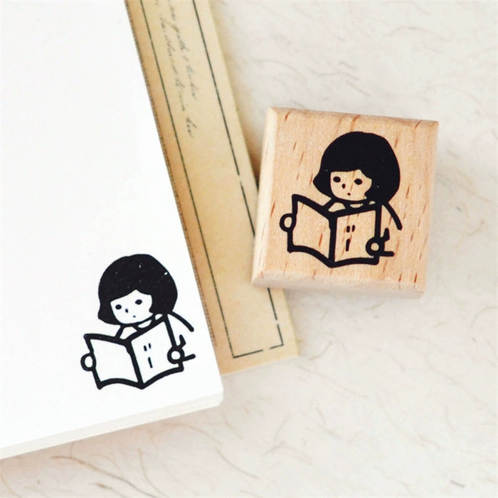 Maru Stationery Rubber Stamp // Girl