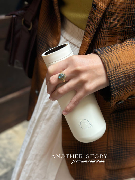 Another Story Premium Collection // Stainless Steel Bottle: White Small Ghost