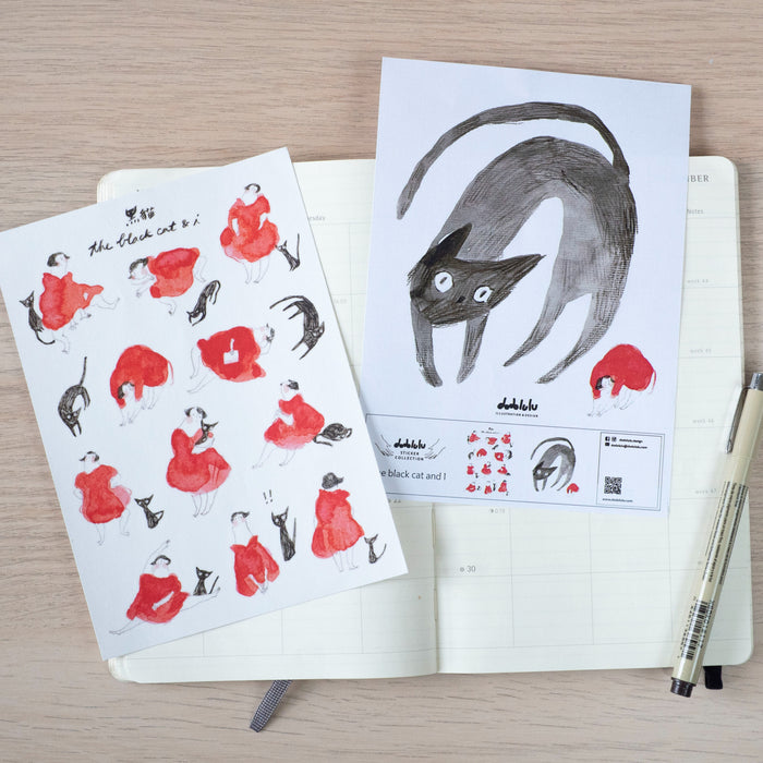 dodolulu Washi Sticker Sheet // Black Cat