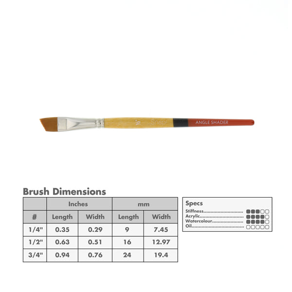 Princeton 9650 Snap! Golden Synthetic Brush // Angle Shader