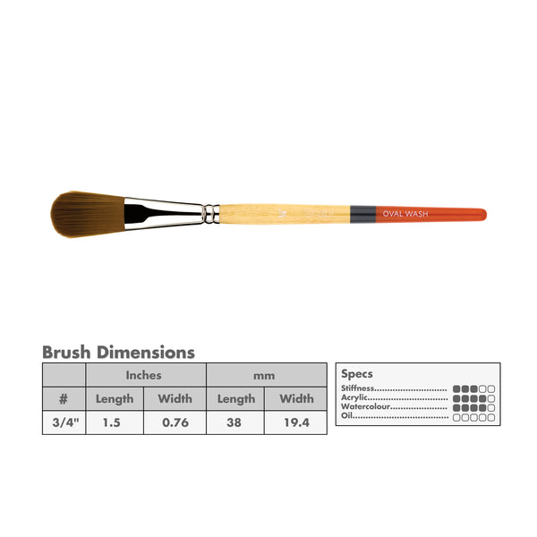 Princeton 9650 Snap! Golden Synthetic Brush // Oval Wash