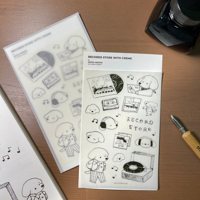 Hatsu Midori Sticker Sheet // Record Store with Creme