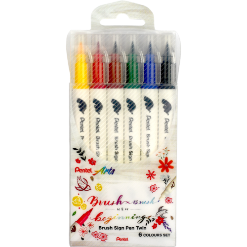 Pentel Brush Sign Pen Twin Set (6/12/30)