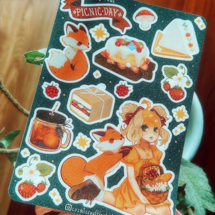 Cosmic Souffle Sticker Sheet // Picnic Day by foxberrydraws