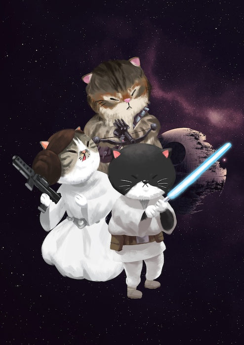 Star Wars Cats Meowllenium Falcon Postcard