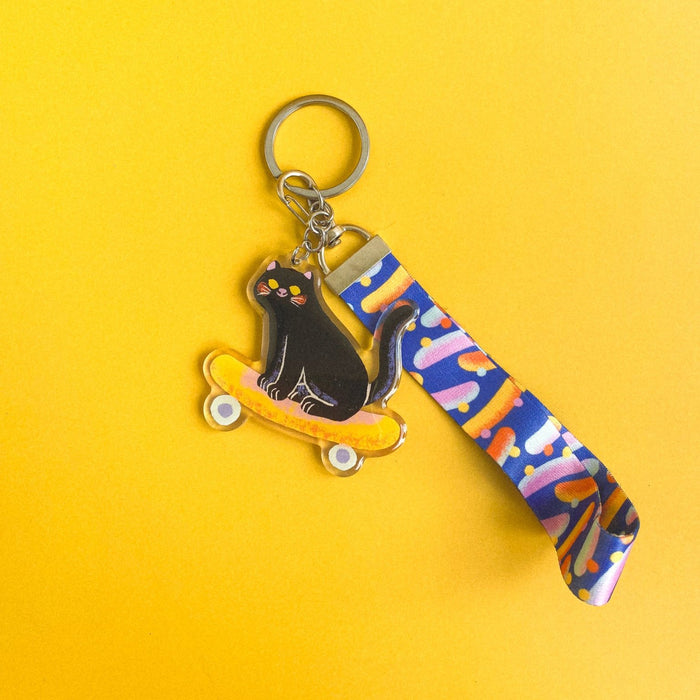 Susanne Low Lanyard Keychain // Skater Cat