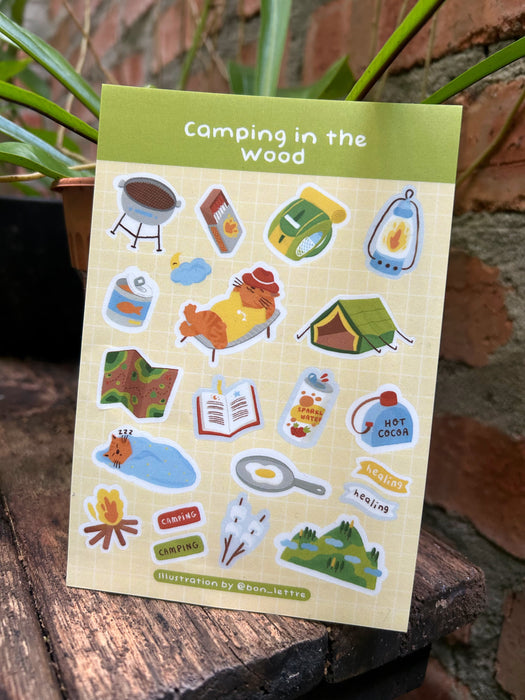 Bon Lettre Sticker Sheet // Camping in the Wood