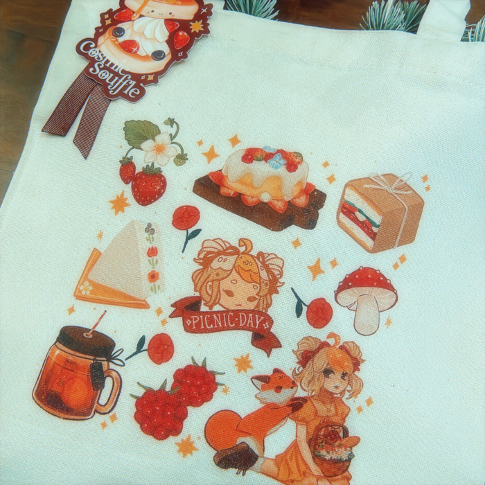Cosmic Souffle Tote Bag // Picnic Day by foxberrydraws
