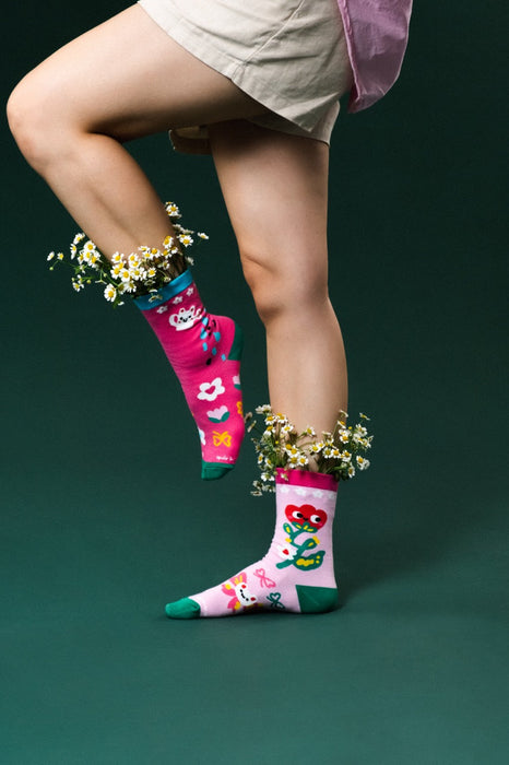 Quirkyqing by yiqing gan Socks // Garden Bloom