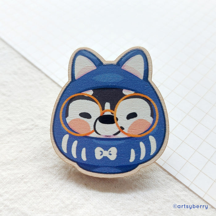 Artsyberry Wooden Pin // Daruma (8 designs)