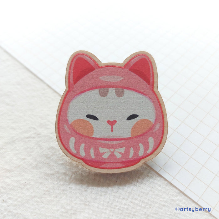 Artsyberry Wooden Pin // Daruma (8 designs)