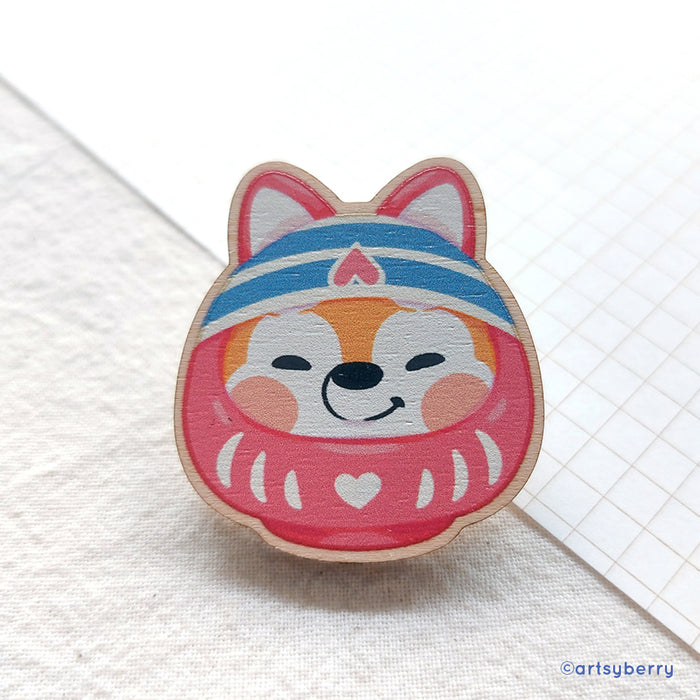 Artsyberry Wooden Pin // Daruma (8 designs)