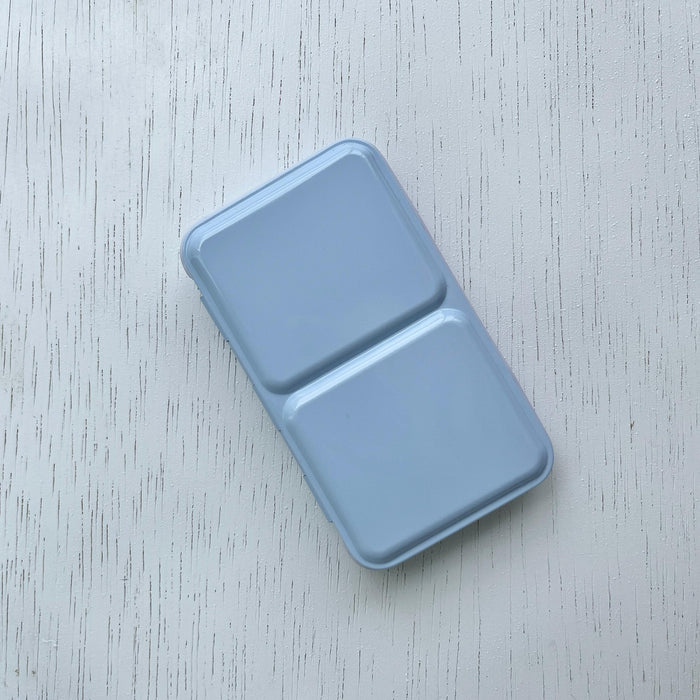 Enamel Metal Box for Watercolour with 24 Half Pans // Baby Blue