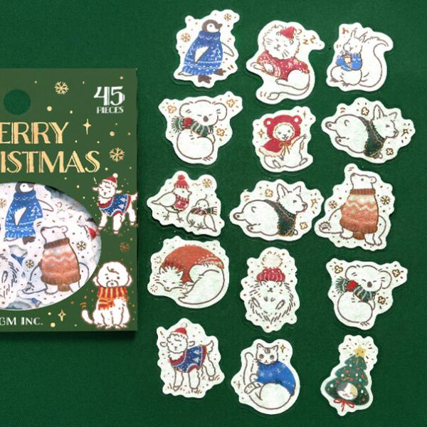 BGM Christmas Limited Flake Stickers | Animal Knitwear