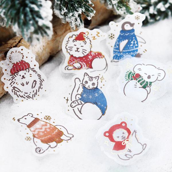 BGM Christmas Limited Flake Stickers | Animal Knitwear