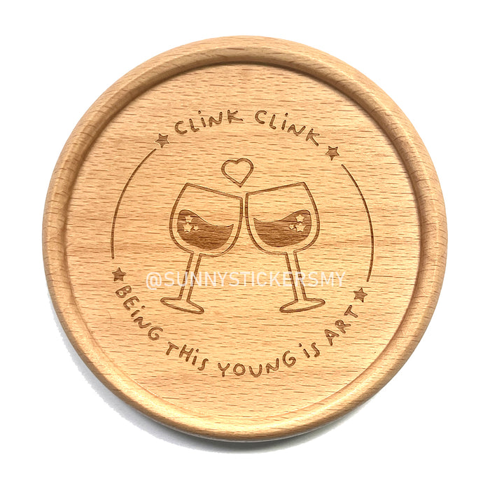 Sunny Stickers MY Wooden Coaster // Clink Clink