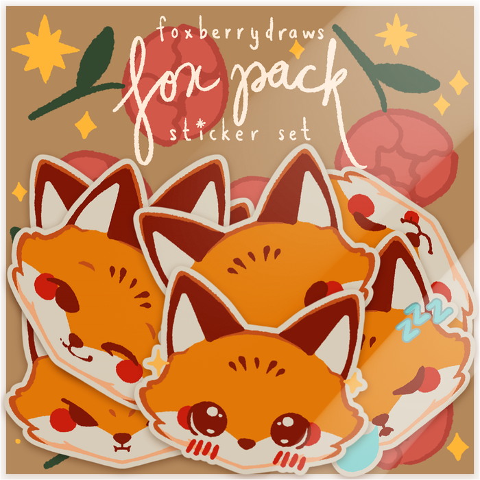 Fox Pack Sticker Set by foxberrydraws