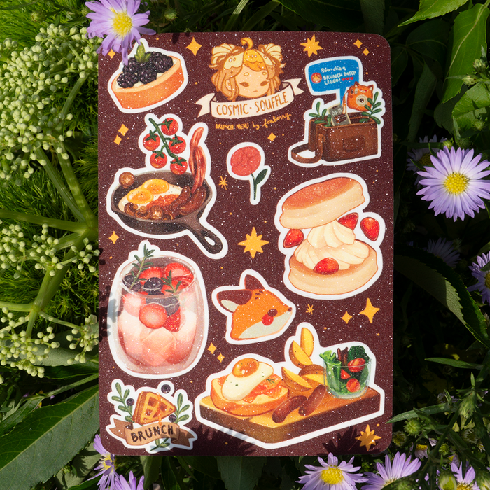 Cosmic Souffle Sticker Sheet // Brunch Menu by foxberrydraws