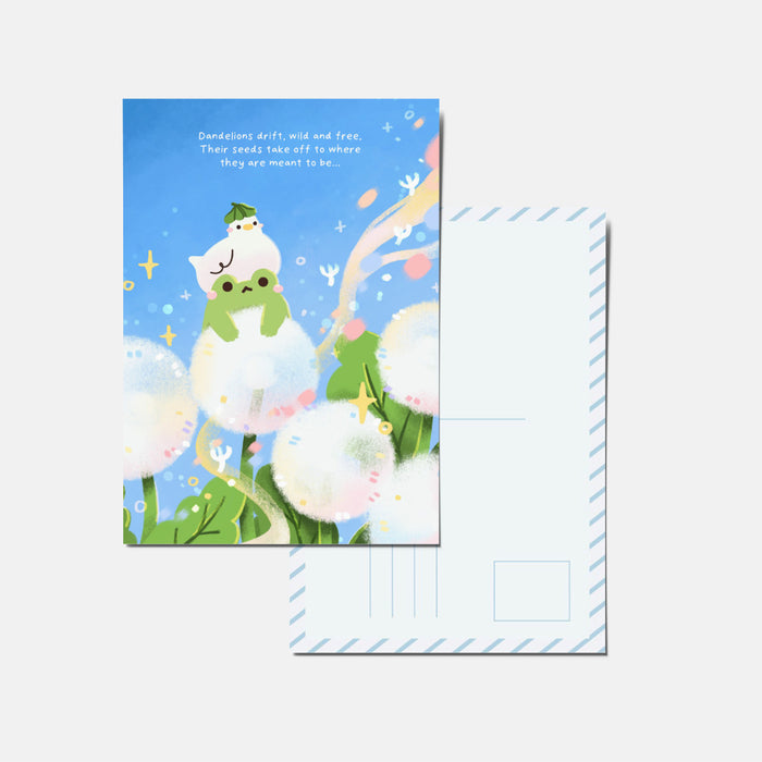 Panda Yoong Postcard // Frog & Ducky Dandelion