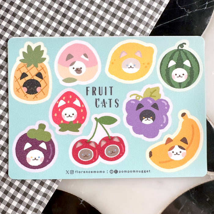 Florence Momo Sticker Sheet // Fruit Cats