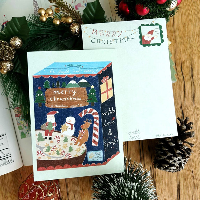 Zhi Xin Postcard // Merry Chrunchmas Christmas Cereal