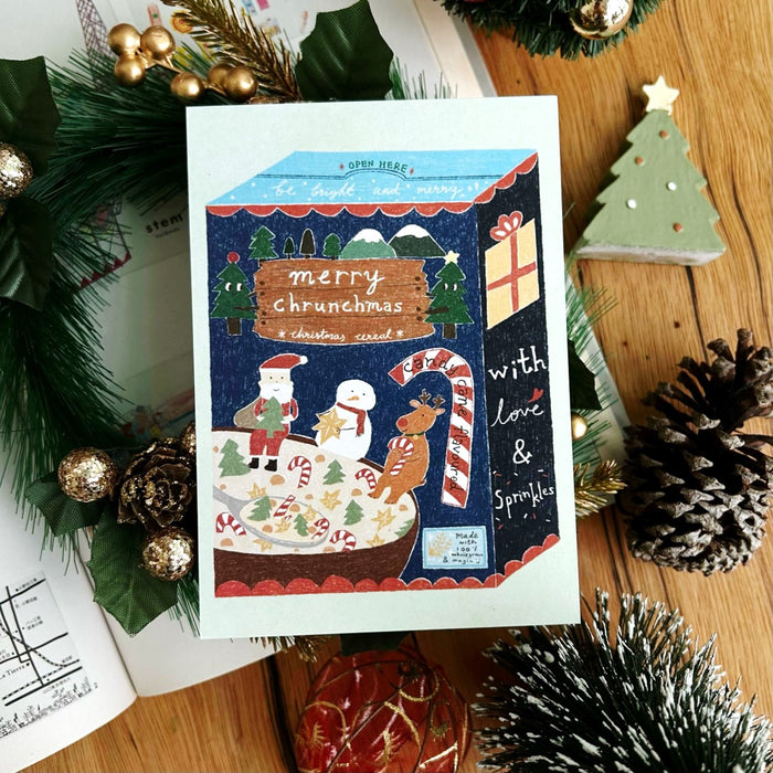Zhi Xin Postcard // Merry Chrunchmas Christmas Cereal