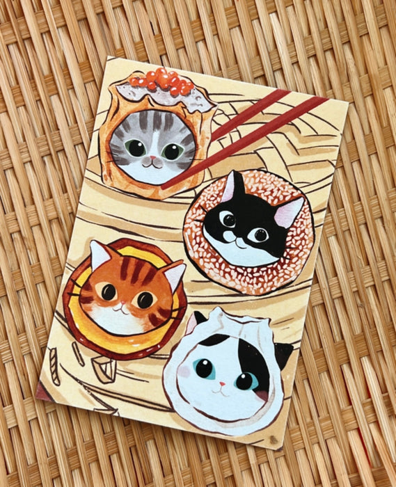 Dim Sum Cats Postcard