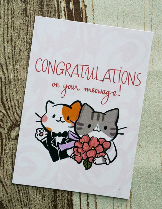 Congratulations on Your Meowage (Marriage) Wedding Card