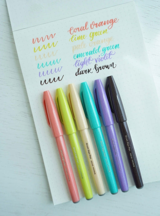 Pentel Touch Brush Sign Pen - Nuance Colors in 2023