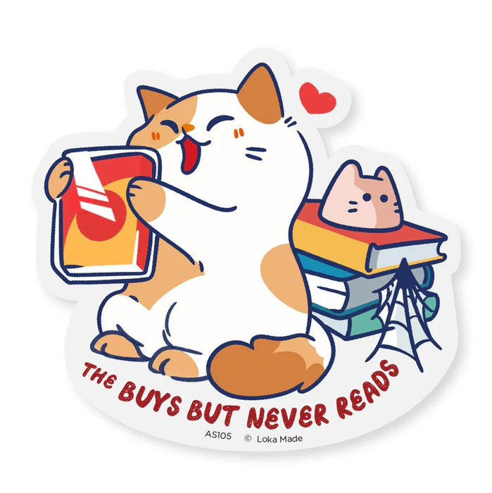 Loka Made Sticker: Reader Cat