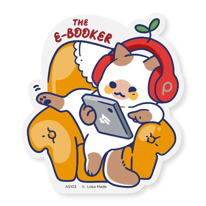 Loka Made Sticker: Reader Cat