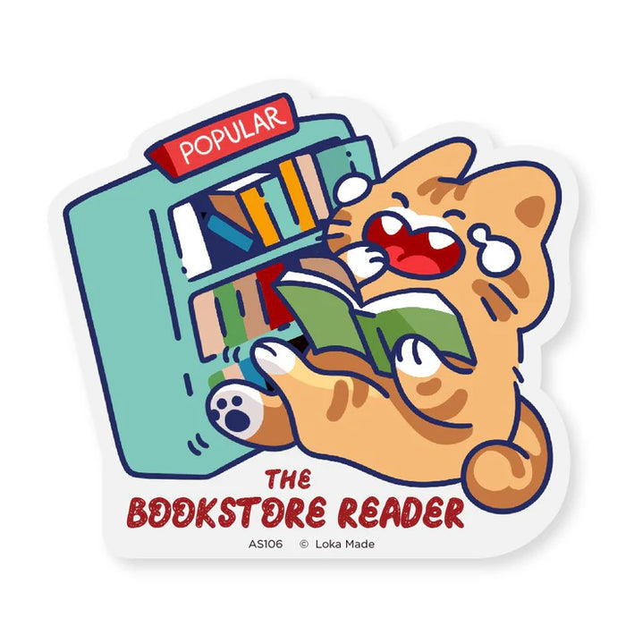 Loka Made Sticker: Reader Cat