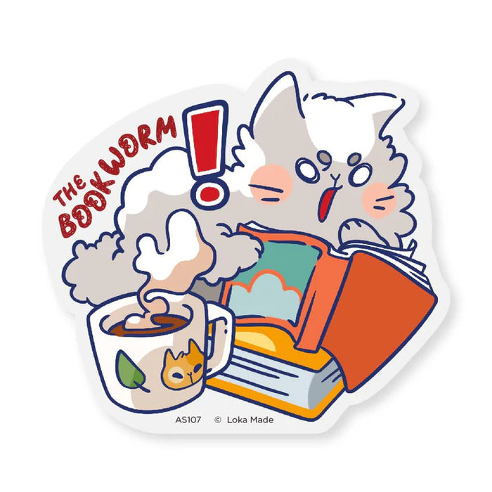 Loka Made Sticker: Reader Cat