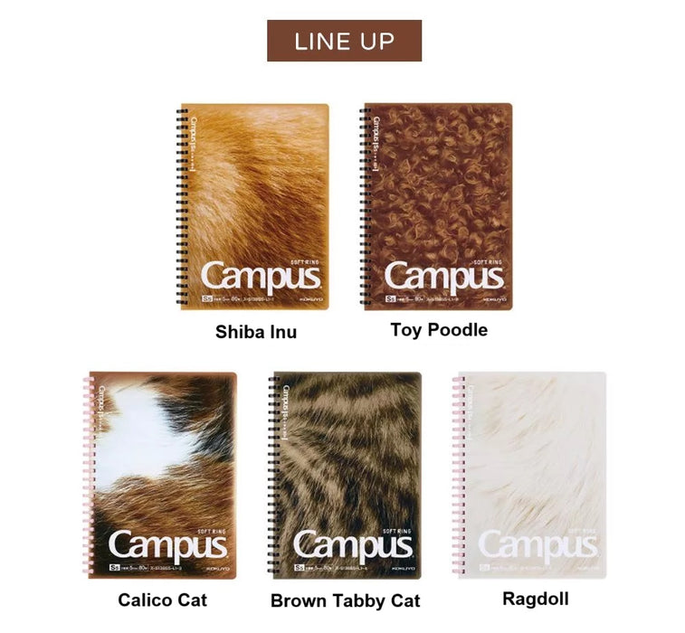 【Limited Edition] KOKUYO Campus Paws A5 Soft Ring Notebook