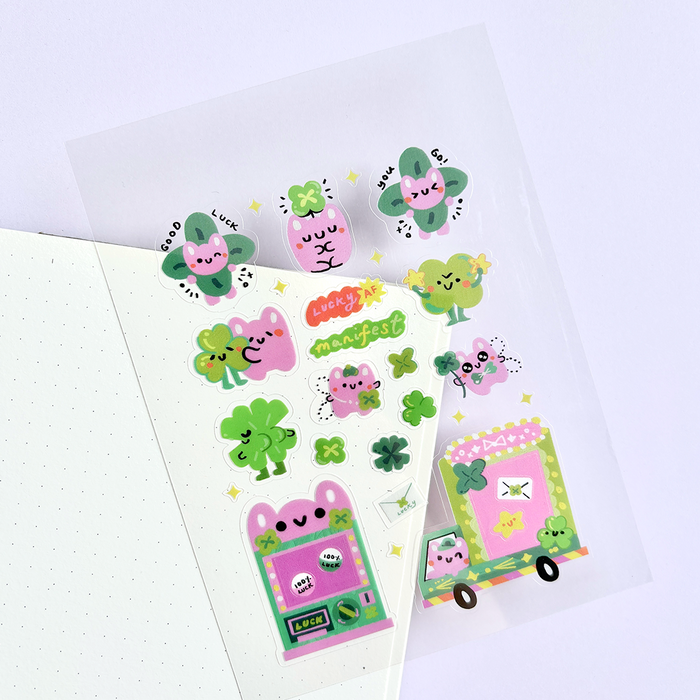 Quirkyqing by yiqing gan Sticker Sheet // Feeling Lucky