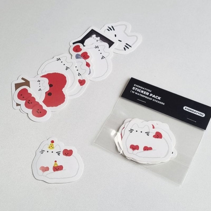 Everidayyou Sticker Pack // The White Cat