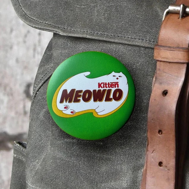 Moving Pencil Button Badge // Meowlo