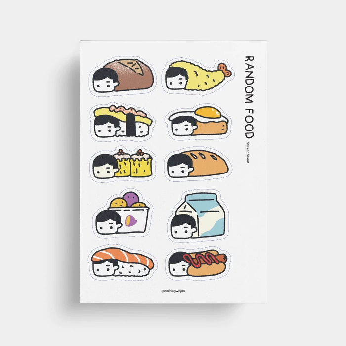 Nothingwejun Sticker Sheet // Random Food: Bread