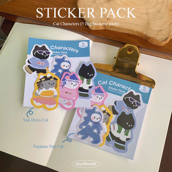 Day Off Works Sticker Pack // Cat Characters