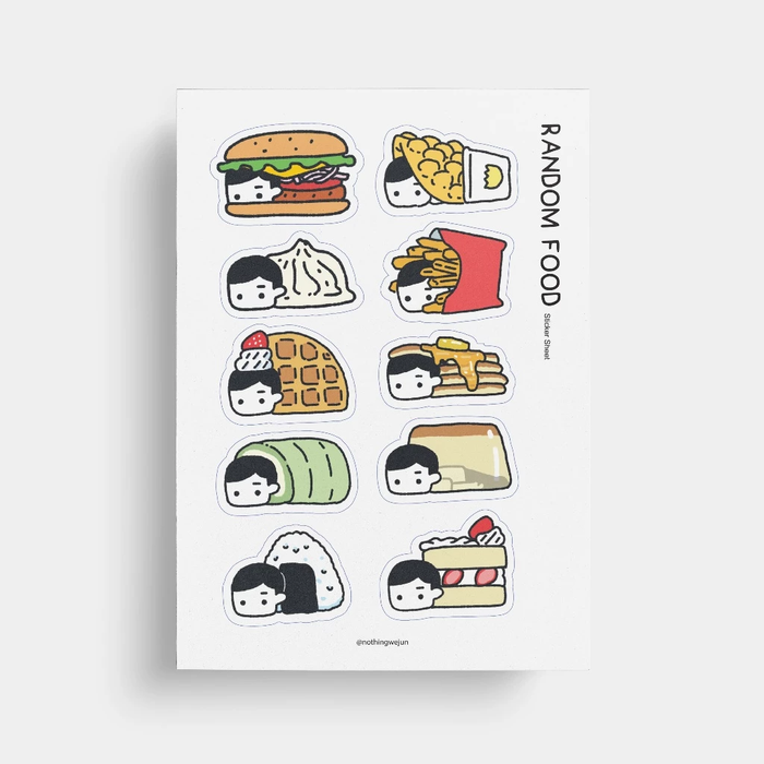 Nothingwejun Sticker Sheet // Random Food: Burger