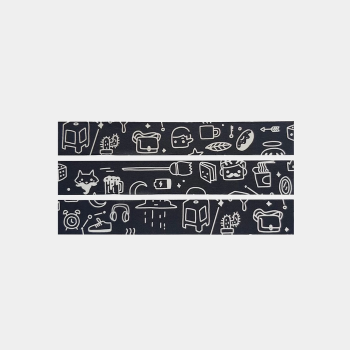 Nothingwejun Washi Tape // Black Doodle