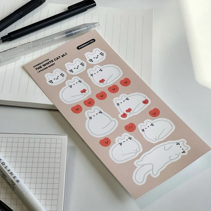 Everidayyou Sticker Sheet // The White Cat 1