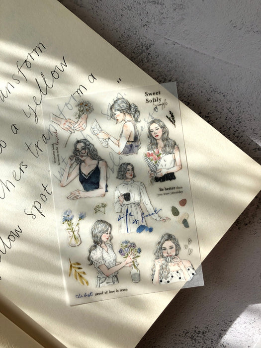 PION Transfer Sticker // Sketch Girl (2 Sheets)