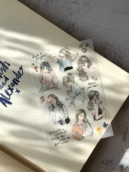 PION Transfer Sticker // Sketch Girl (2 Sheets)